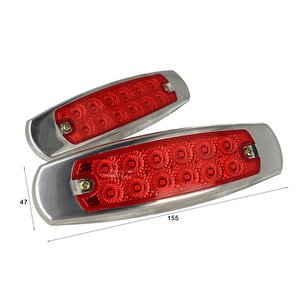 Luci di posizione laterali rosse 24V 12V, Kit luci per cofano con targa di cortesia per camion, autobus, barca, Van-car e moto/ - Product Image 1
