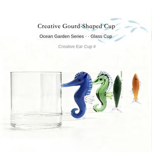 Vaso de Vidrio Creativo Tridimensional con Forma de Animal Marino, Asa y Pajita, Diseño de Animal de Dibujos Animados, Apto para Lavavajillas y <span class=keywords><strong>Microondas</strong></span>, Marca DLT - Product Image 2