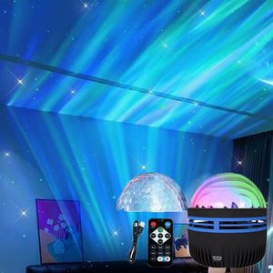 Projecteur LED intelligent RGB avec télécommande, effet ciel étoilé, vagues océaniques, lampe KTV USB, lumières de Noël, rotation automatique, pour la maison, la chambre, en métal - Product Image 1