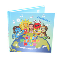 Buku suara musik papan Hardcover buku sampul keras cetak kustom untuk anak-anak buku Phonic elektronik interaktif dengan tombol Audio