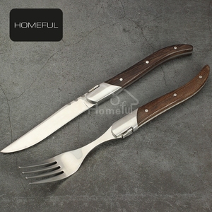 Set di Posate Portatili Personalizzabili con Logo, Forchette e Coltello in Acciaio Inox con Manico in Legno di Wenge Premium - Product Image 5