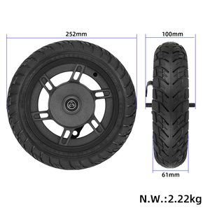 Pneu plein Ulip avec jante 10x2.5 pour trottinette Segway Ninebot Max G30, roue en caoutchouc durable avec rainure de 45 mm - Product Image 2