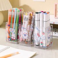 Porte-stylos en plastique, organisateur de papeterie pour étudiants, tube de rangement pour pinceaux de maquillage, boîte de tri pour accessoires de bricolage et de loisirs créatifs
