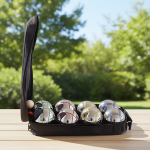 Nouveauté : Ensemble <span class=keywords><strong>de</strong></span> boules <span class=keywords><strong>de</strong></span> pétanque peintes à la main avec lignes colorées, 8 boules, sac personnalisé pour jeu en extérieur - Product Image 3