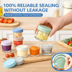 Contenants <span class=keywords><strong>de</strong></span> stockage pour aliments pour bébés en verre, pots <span class=keywords><strong>de</strong></span> 4 oz avec couvercles, étanches, sans BPA, réutilisables pour congélateur, micro-ondes, lave-vaisselle - Product Image 4