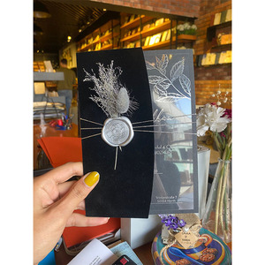 Benutzer definierte Samt Navy Cover Acryl Hochzeit Hochzeits einladung karte - Product Image 2