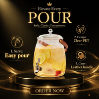 Distributeur d'eau en PET de 5 gallons avec robinet, distributeur d'eau en vrac, conteneur d'eau froide pour fête et barbecue