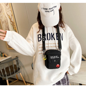 Sac à bandoulière tendance pour étudiante, sac à main décontracté en toile, sac messager extérieur pour téléphone, sac à bandoulière zippé pour filles - Product Image 3