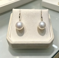 Boucles d'oreilles pendantes en perles d'eau douce Edison de 10-11 mm à fort lustre, avec crochet en argent sterling S925 plaqué rhodium