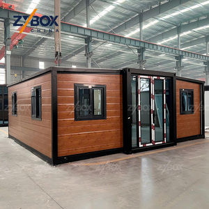 Grande <span class=keywords><strong>maison</strong></span> préfabriquée modulaire de luxe de 40 pieds en grain de bois, villa pliable et extensible, <span class=keywords><strong>maison</strong></span> conteneur pour les marchés américain et australien - Product Image 2