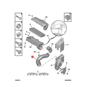 Tuyau d'admission du moteur 1436N1 1436.N1 pour Peugeot 3008 308 RCZ Citroën <span class=keywords><strong>C4</strong></span> - Product Image 6