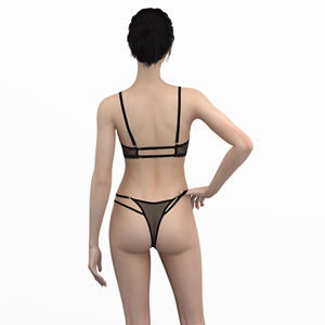 Reggiseno in pizzo Set perizoma bianco e nero reggiseno trasparente Lingerie Set su misura <span class=keywords><strong>Bralette</strong></span> - Product Image 4