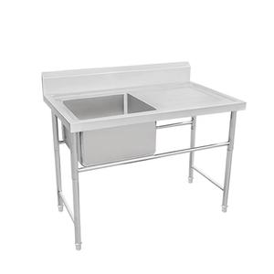 อ่างล้างจานสเตนเลสสตีล SS201 หนา 1.0 มม. แบบอ่างเดี่ยวพร้อมท่อระบายน้ำในตัว สำหรับงานวิศวกรรมเชิงพาณิชย์ ขนาด 1200/1500 มม. พร้อมปีก - Product Image 6