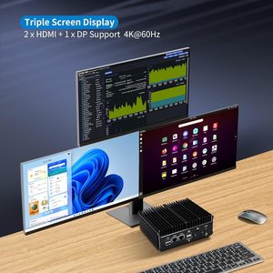 كمبيوتر صغير CWWKIPC N100 بدون مروحة 2xCOM RS232/RS485 منفذ 2x2.5GbE <span class=keywords><strong>LAN</strong></span> 4K 3-شاشة مفاتيح شبكة صناعية - Product Image 5