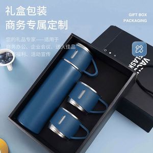Ensemble cadeau de 3 bouteilles isothermes écologiques en acier inoxydable 304 avec poignée, 450 ml, couvercle sans BPA, maintien au chaud/froid 12-24h - Product Image 4