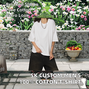 Camiseta de Jersey Vintage Personalizada para Hombre, 100% Algodón, de Alta Calidad, Estilo Americano, Talla Grande, Tejido Sólido, Corte Corto - Product Image 2