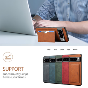 Denior |   Étui de téléphone rétro en cuir PU avec fente pour cartes et support horizontal, compatible avec les séries Google Pixel <span class=keywords><strong>9</strong></span>/8/7/6 - Product Image 2