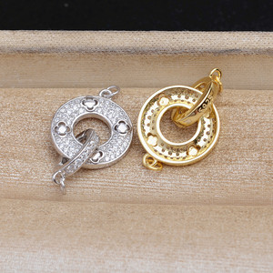 Wenchi DIY S925 Plaqué Argent Sterling Boucle Perle Naturelle Collier Bracelet Chaîne de Pull Boucle Circulaire Modèle 25041 Chine - Product Image 1