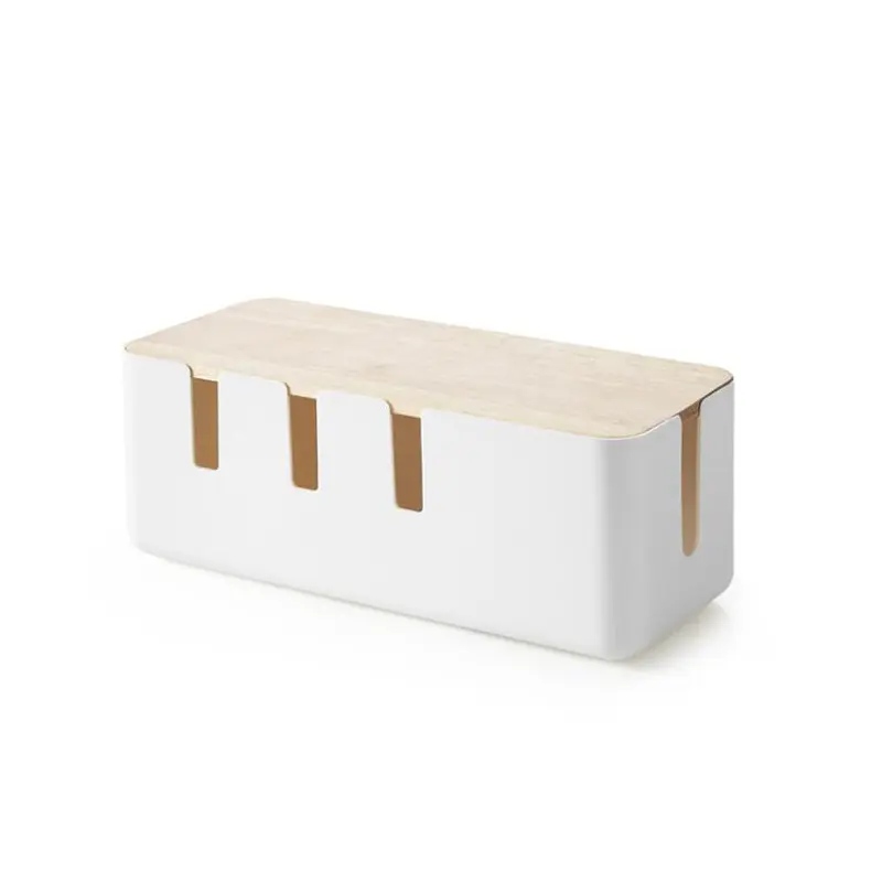 Home Safety Wire Organizer Kabels chutz box Aufbewahrung sbox mit Holzdeckel für Home Office Desktop Organize Box