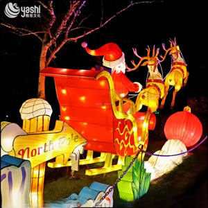 Moderne Elegante Weihnachtsschlitten-Dekorationslaterne aus Eisendraht für Weihnachtsgärten und Wege - Product Image 4