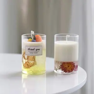 透明玻璃罐，配有竹木盖，用于制作情人节和其他节日装饰品的蜡烛