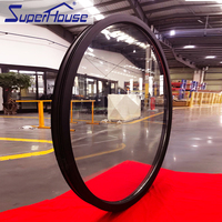 Superhosuee-ventana redonda de vidrio fijo, ventanas circulares abiertas de aluminio con vidrio estándar australiano, venta directa de fábrica