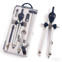 Trousse de géométrie multifonctionnelle en métal : Compas, règle, rapporteur, diviseur – Kit complet d'outils de dessin mathématique pour étudiants