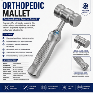 Mallet orthopédique en acier inoxydable Al Mida Healthcare, classe II, certifié CE, taille personnalisée, ensemble d'instruments manuels - Product Image 6