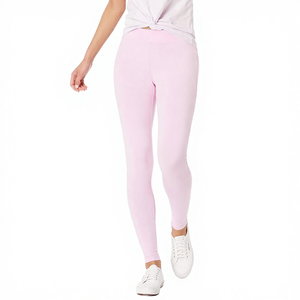 New Custom Made Yoga Leggings High Waist Casual Breathable Women's Solid Customized Color Mid-Calf Pakistan Spandex/Polyester - Product Image 3