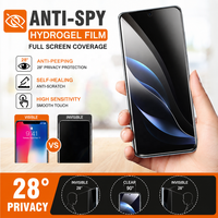 Film de protection d'écran en hydrogel souple anti-espionnage, anti-reflet, couverture complète, 120x180mm, pour tous les téléphones mobiles iPhone
