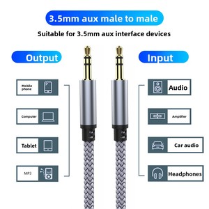 Câble <span class=keywords><strong>audio</strong></span> auxiliaire 3,5 mm avec conducteur en cuivre, câble d'extension <span class=keywords><strong>audio</strong></span> <span class=keywords><strong>pour</strong></span> voiture avec double connecteur <span class=keywords><strong>pour</strong></span> PC et écouteurs de smartphone - Product Image 5