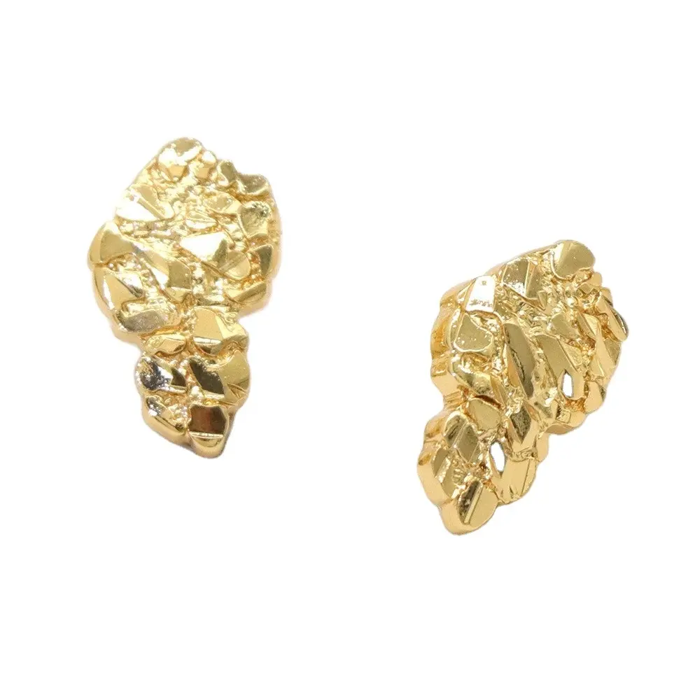 עגילי תכשיטי עיצוב יוקרה אופנה 925 כסף סטרלינג מחט גברים היפ הופ טבעות אוזניים בציפוי זהב עגילי נאגט