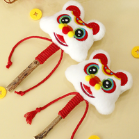 Jouet d'entraînement pour chat style national Thaïlande Vietnam Japon Singapour, avec corde à nœuds en plastique durable et clochette, motif lion chinois