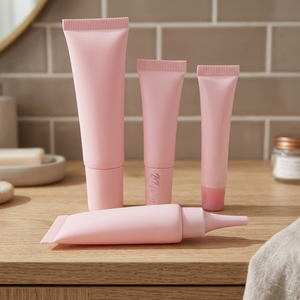 Tube de brillant à lèvres personnalisé de haute qualité, conteneur cosmétique vide, emballage plastique transparent rose 10g 15g, tube souple 10 ml pour brillant à lèvres - Product Image 1