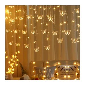 Fairy Butterfly Eiszapfen Vorhang Lichter 48Leds wasserdichte Home Decorations Led Vorhang Lichter