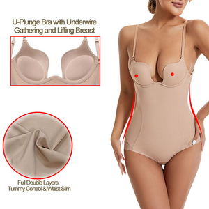 Body sculptant intégral sans couture et respirant pour femme, avec soutien-gorge à armatures et bonnets, bretelles réglables, effet ventre plat, vente en gros - Product Image 6