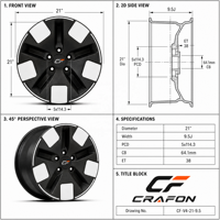 Jantes de voiture pour passagers CF 5x139.7 64.1 COMPATIBLES avec Rivian R1T R1S Aero Range Optimized Forged Wheels 21 22"