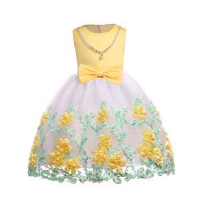 Vestidos de Fiesta para Niñas con Diseño de Lazo y Flores de Encaje, de Algodón de Primera Calidad - Product Image 5