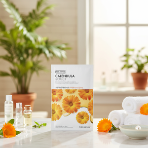 THEFACESHOP Paquet de 10 feuilles de masque facial au calendula, véritable nature, vitamine C, collagène pour blanchir, raffermir et hydrater - Product Image 3