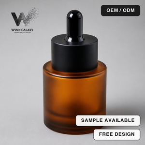 Amber Glass <b>Dropper</b> <b>Bottle</b> Ribbed Textured Grip Anti Slip Wet Hand Bathroom Shower Safe Packaging Container Knurled Supplier - Product Image 2