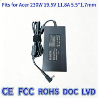 Adaptateur pour ordinateur portable 230W 19.5V 11.8A DC avec protection OTP, compatible Predator Helios 300 Triton 500 Nitro 5 Nitro 7, matériau ignifuge, 100-240V