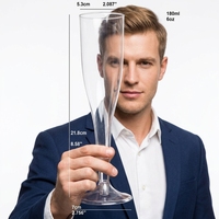 Gelas Plastik Sekali Pakai 6 oz dengan Glitter Emas untuk Flute Sampanye untuk Pernikahan, Natal & Ulang Tahun, Penggunaan Wine