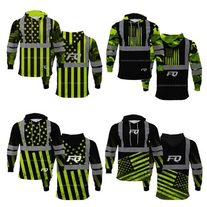 Sweater Keselamatan Bendera <span class=keywords><strong>USA</strong></span> Kustom PURE, Jaket Hoodie Hi Vis Pria, Kemeja Kerja Dengan Fleece, Pullover High Visibility, Hoodie - Product Image 1