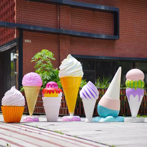 Escultura de Helado de Fibra de Vidrio, Escultura Pintada a Mano, Decoración de Centro Comercial, Escultura <span class=keywords><strong>Gigante</strong></span> de Conos de Helado para Exteriores, Escultura de <span class=keywords><strong>Donut</strong></span> - Product Image 4