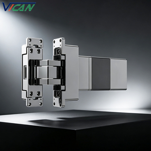 บานพับ VICAN OEM แบบซ่อน 180 องศา อลูมิเนียมอัลลอยด์ ปิดแบบนุ่มนวล บานพับประตูทันสมัย 3 รู แบบลูกปืน รับน้ำหนักได้ 120 กก. - Product Image 1