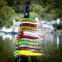 Kit de leurres de pêche mixtes comprenant des appâts à manivelle Minnow Popper avec crochets pour leurre de truite d'eau douce salée