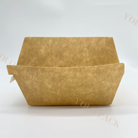 Emballage écologique Emballage de hamburger recyclé jetable à emporter Emballage de hamburger de fast-food mini boîte à hamburger en papier kraft personnalisée