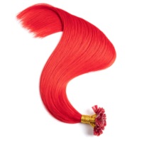 Extensions de cheveux 100% naturels I-Tip pré-collées, double épaisseur, Remy européennes, qualité salon, vente en gros, 1g 0.8g, couleur rouge