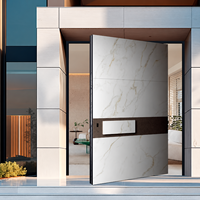Portail de jardin pivotant en aluminium gravé CNC, porte d'entrée piétonne moderne pour extérieur avec serrure intelligente pour villa et projets résidentiels