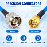 Câble coaxial semi-flexible UNISIN OEM RG405 SMA mâle vers N mâle, conducteur en cuivre, longueur personnalisée, 50 PTFE, 6 GHz, 5G, IoT, GPS